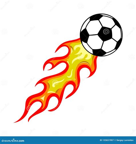 Soccer Ball In Fire Stock Illustration Illustration Of Motion 133651907