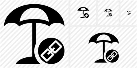 beach umbrella link icon symbol black professional stock icon   sets awiconscom