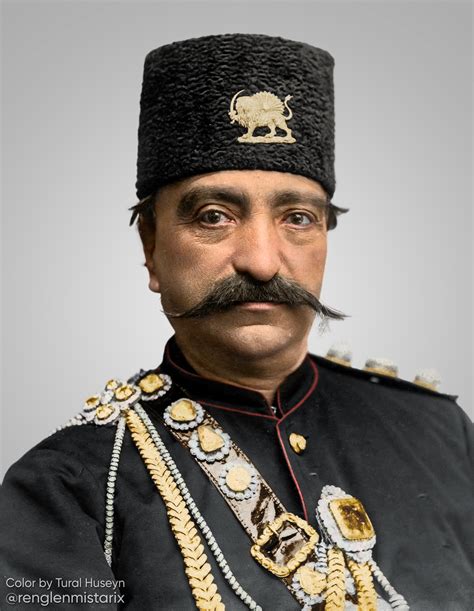 Nasser Al Din Shah Qajar King Of Persia Paris 1898 Colorized By Me