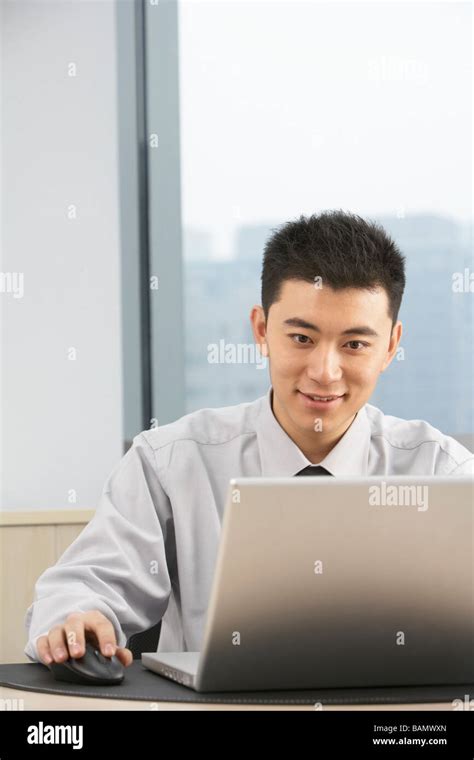 Businessman Using Computer Stock Photo Alamy
