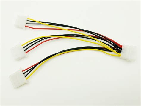 5pcs High Quality 4pin Ide Power Cables 4pin Molex Male To 3 Molex Ide