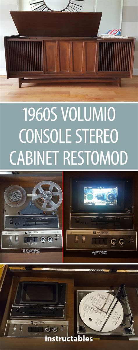 This stereo cabinet is made of mdf and pinewood, which have been applied to a painting finish, giving the cabinet a refined look, and making it easy to clean with a damp cloth. 1960s Volumio Console Stereo Cabinet Restomod | Stereo ...