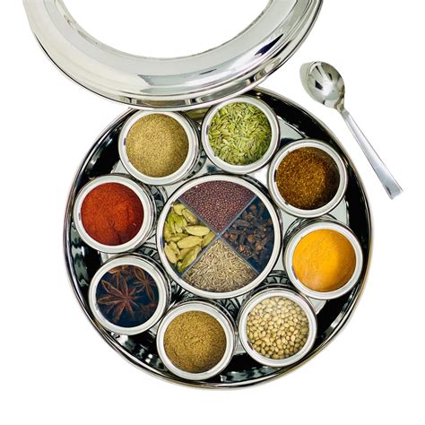 Buy Spice Dabba Stainless Steel Indian Spice Box Salt Pepper Unique
