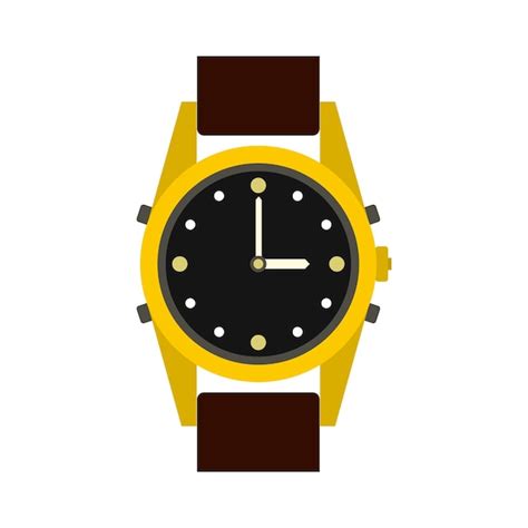 Premium Vector Wrist Watch Icon In Flat Style Isolated On White
