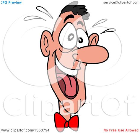 Clipart Of A Cartoon White Man Laughing Hysterically