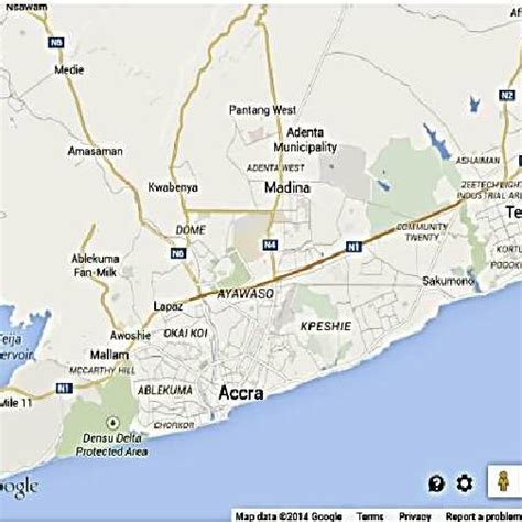 Map Of Accra Ghana Map Of West