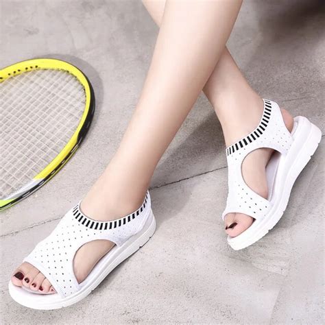 Women New Sandals Summer Tennis Shoes Wedge Female Peep Toe Breathable