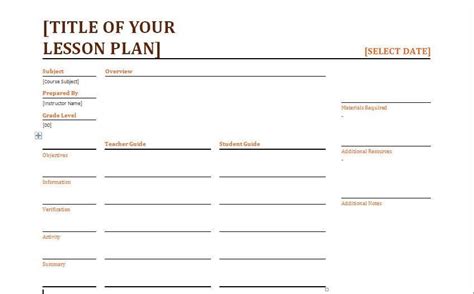 Daily Lesson Plan Template Fotolip