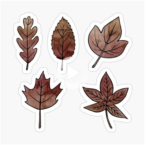 Brown Leaves Sticker By Olooriel In 2020 Autumn Stickers Scrapbook