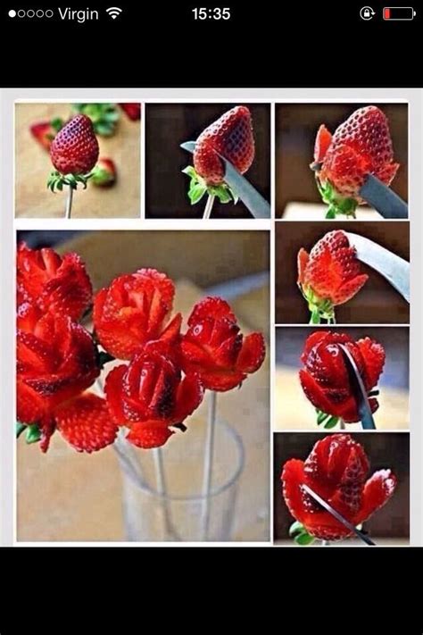 Easy Way To Make Roses Out Of Strawberries Food Drink Trusper Tip