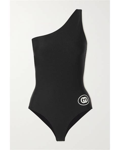 Gucci Love Parade One Shoulder Swimsuit In Black Lyst