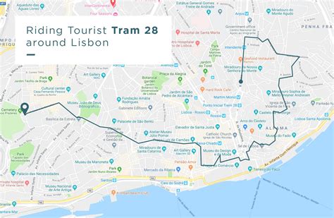 Lisbon Tram 28 Route Map Stops