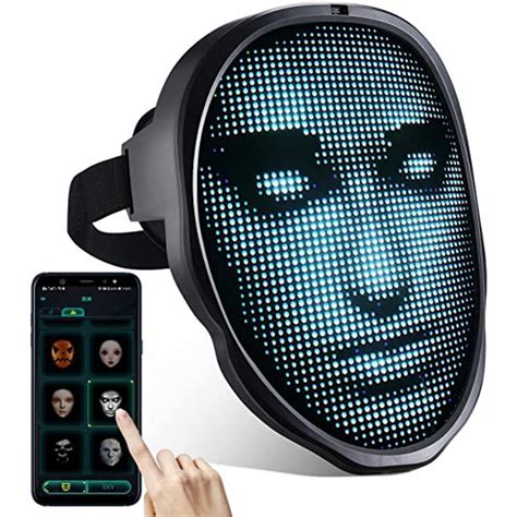 Masks Led Mask With Rechargeable Bluetooth App Controlled Customizable