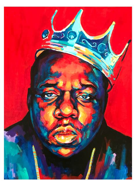 Biggie Smalls Abstract Realism Portrait 18x12 Paper Print On Card Stock