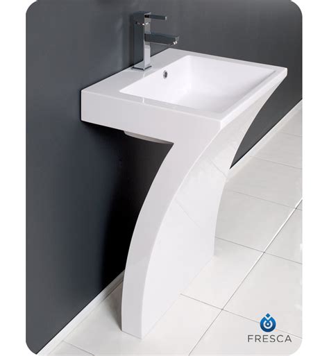 See more ideas about modern pedestal sink, modern sink, modern bathroom. Fresca FVN5024WH Quadro 23" White Pedestal Sink with ...
