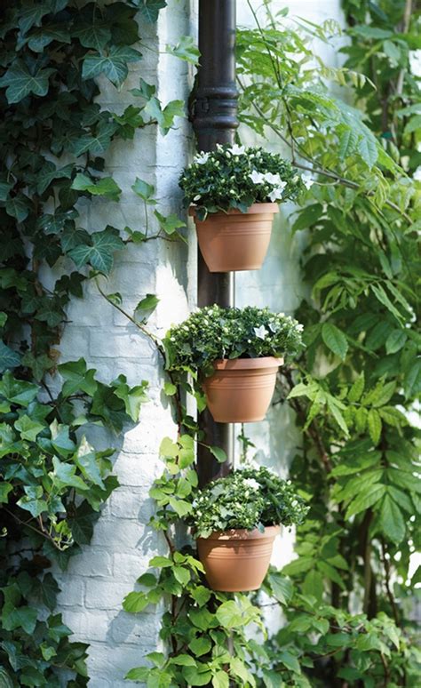 Metal garden pots provide a raw, shiny texture that can be a beautiful accessory to your plants. 3 Pc/Lot Unique Gutter Downspout Garden Flower Pot DRAIN ...