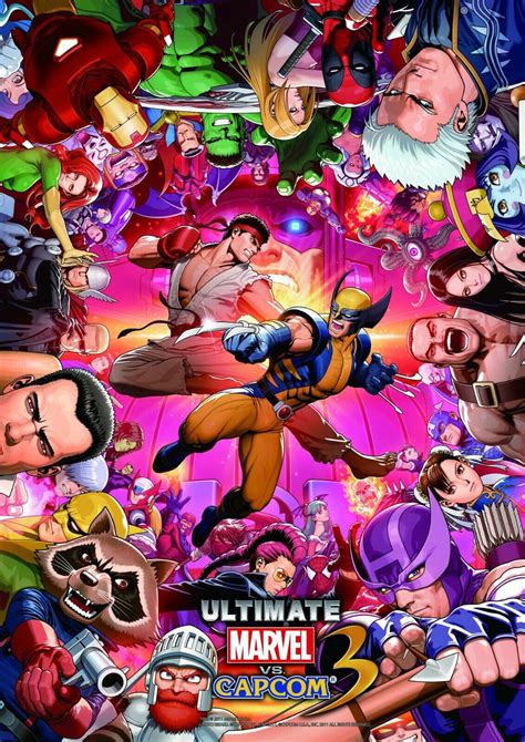 Ultimate Marvel Vs Capcom 3 Game Poster Ryu Hulk Wolverine Art