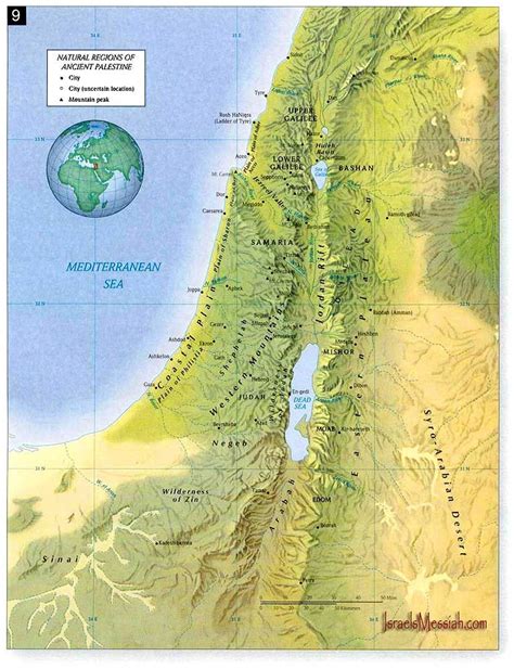 Detailed Topographical Map Of Palestine Bible Mapping Map