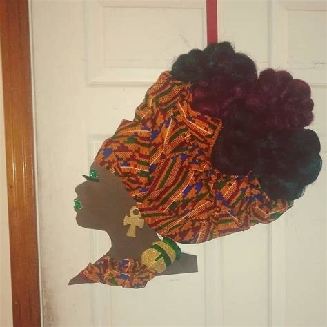 african queen lady diva wreath w authentic african print etsy owl wreaths door wreaths fall