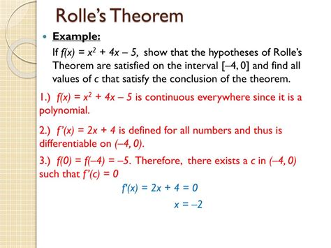 PPT - 4.2 Mean Value Theorem & Rolle's Theorem PowerPoint Presentation ...