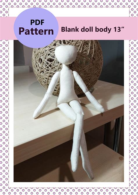 Cloth Doll Pattern 13 Pdf Rag Doll Pattern Doll Body Etsy