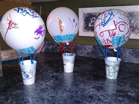 Creating this paper cup hot air balloon is really easy and gives your kids the chance to their creative sides shine! hot air balloon craft, using a balloon, straws, paper cup ...