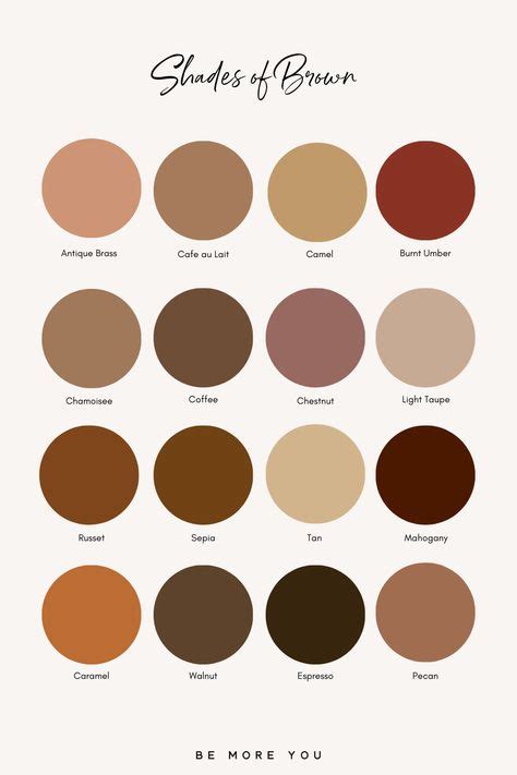 Brown Color Names Ideas Brown Color Names Paint Colors For Home