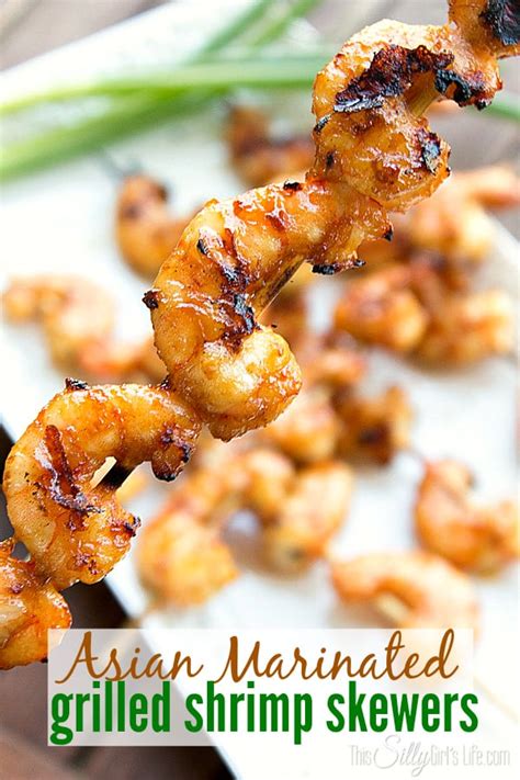 Seafood recipes marinated shrimp grilling recipes grilled shrimp recipes recipes shrimp dishes ingredients recipes fish recipes food. Asian Marinated Grilled Shrimp Skewers - This Silly Girl's ...