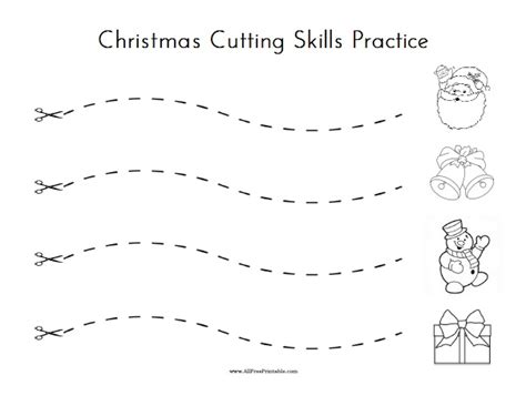 Christmas Cutting Skills Practice Free Printable