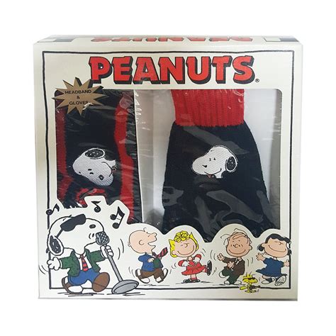 Peanuts Snoopy Headband And Gloves Accessory T Set Black Walmart
