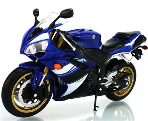 110 Scale Black Blue Kids Welly Yamaha Yzf R1 Motorcycle Toy