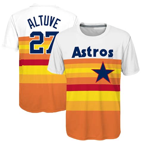 Majestic Jose Altuve Houston Astros Youth Orange Sublimated Cooperstown