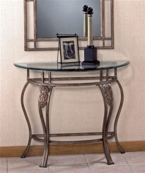 Wrought Iron Console Table W Demilune Glass T Contemporary Console Tables By Shopladder