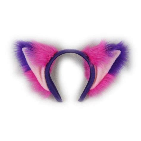 A Purple And Pink Cat Ear With Ears