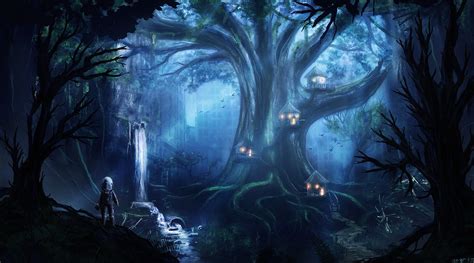 Sfondi Foresta Fantasy Art Notte Opera Darte Giungla Mezzanotte