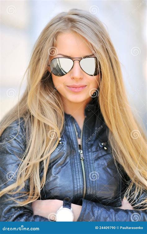 Beautiful Girl In Sunglasses Close Up Stock Photo Image Of Glasses