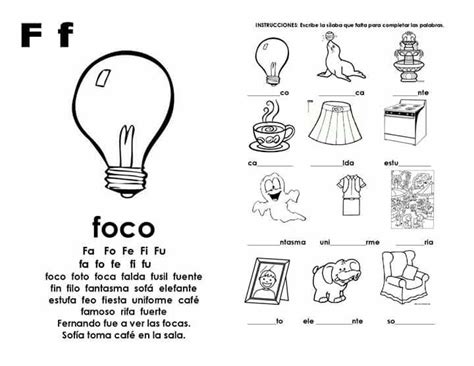 Actividades Con La Silaba Fa Fe Fi Fo Fu Silabas Aprendo A Leer