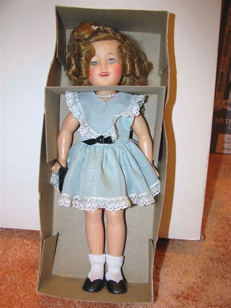 Shirley Temple Ideal 12 Doll Blue White Lace Dress Black Bow Orig Box