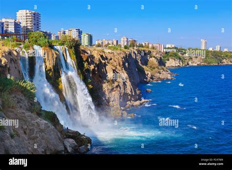 Waterfall Duden At Antalya Turkey Stock Photo Alamy