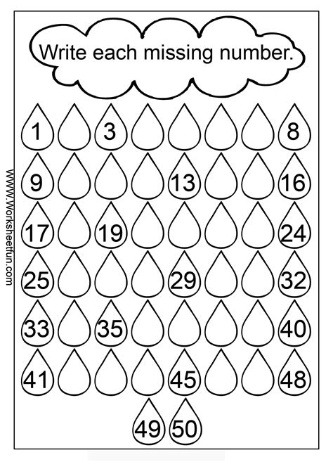 Fill In The Missing Numbers Worksheet Kindergarten Math Worksheets