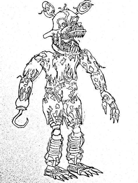 Nightmare Foxy Free Print Coler Page Fnaf Coloring Pages Coloring