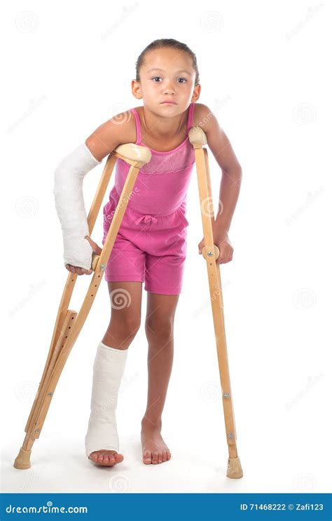 Little Girl With Crutches