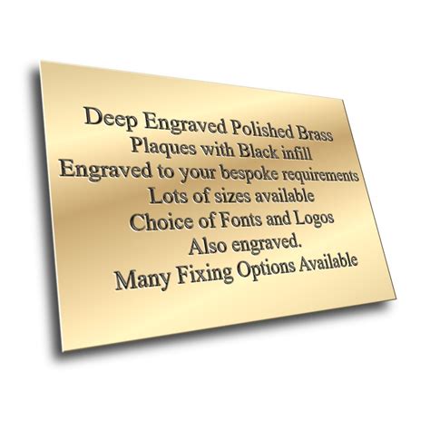 Brass Plaques Nameplates And Signs Custom Engraved