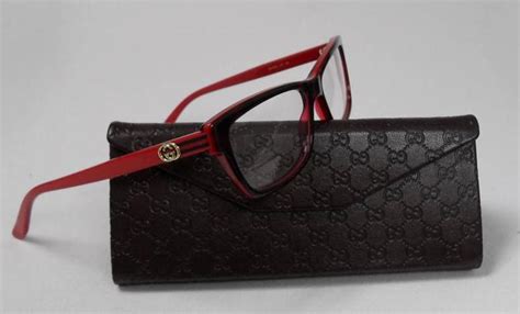 Gucci Gg 3562 L9c S53 Eyeglasses Havana Red Plastic Rx Frame Authentic