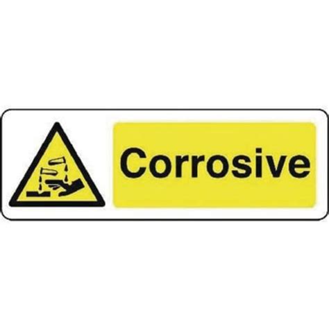 Corrosive Substance Safety Sign Self Adhesive Rigid Plastic Mm X