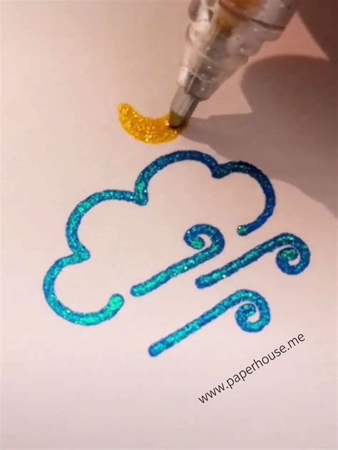 Simple Glittery Doodle Ideas👉paperhouseme💝save 3 With Code Pin3