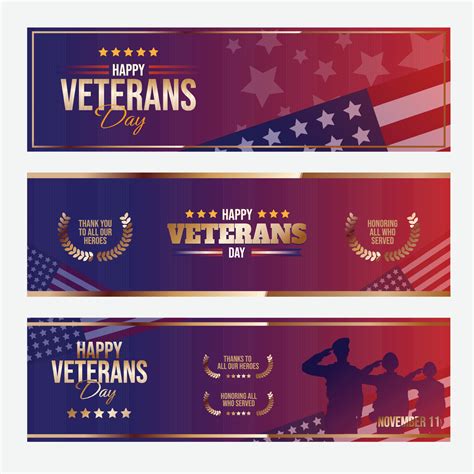 Us Veterans Day Banner Set 3692693 Vector Art At Vecteezy