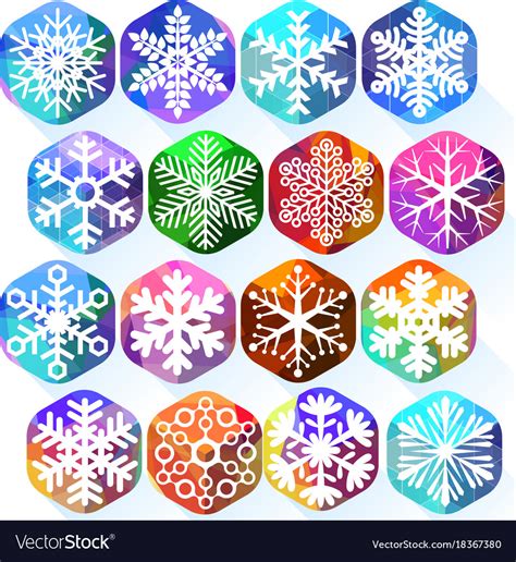 Colorful Snowflakes Royalty Free Vector Image Vectorstock