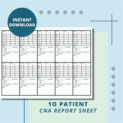 Cnapct 10 Patient Report Sheet Simplified By Print