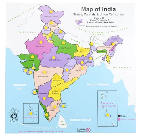Map Of India With States Capitals And Union Territories